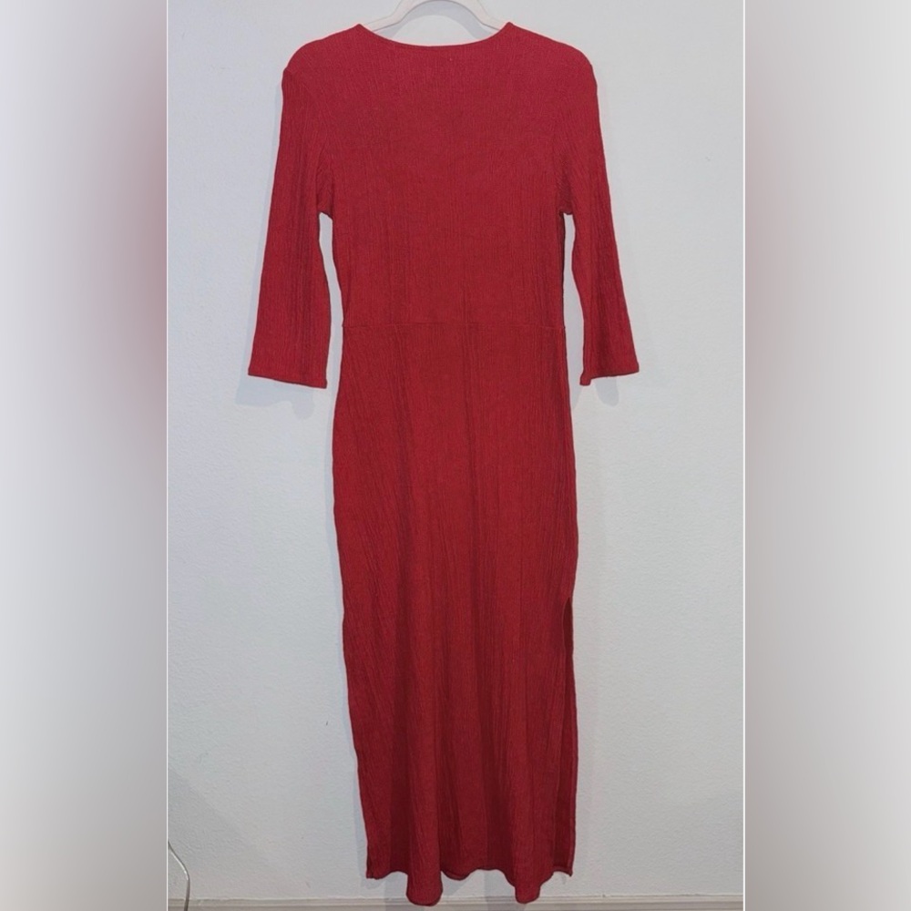 NWT Zara Long Sleeve Fringe Knit Midi Dress - Picture 10 of 12